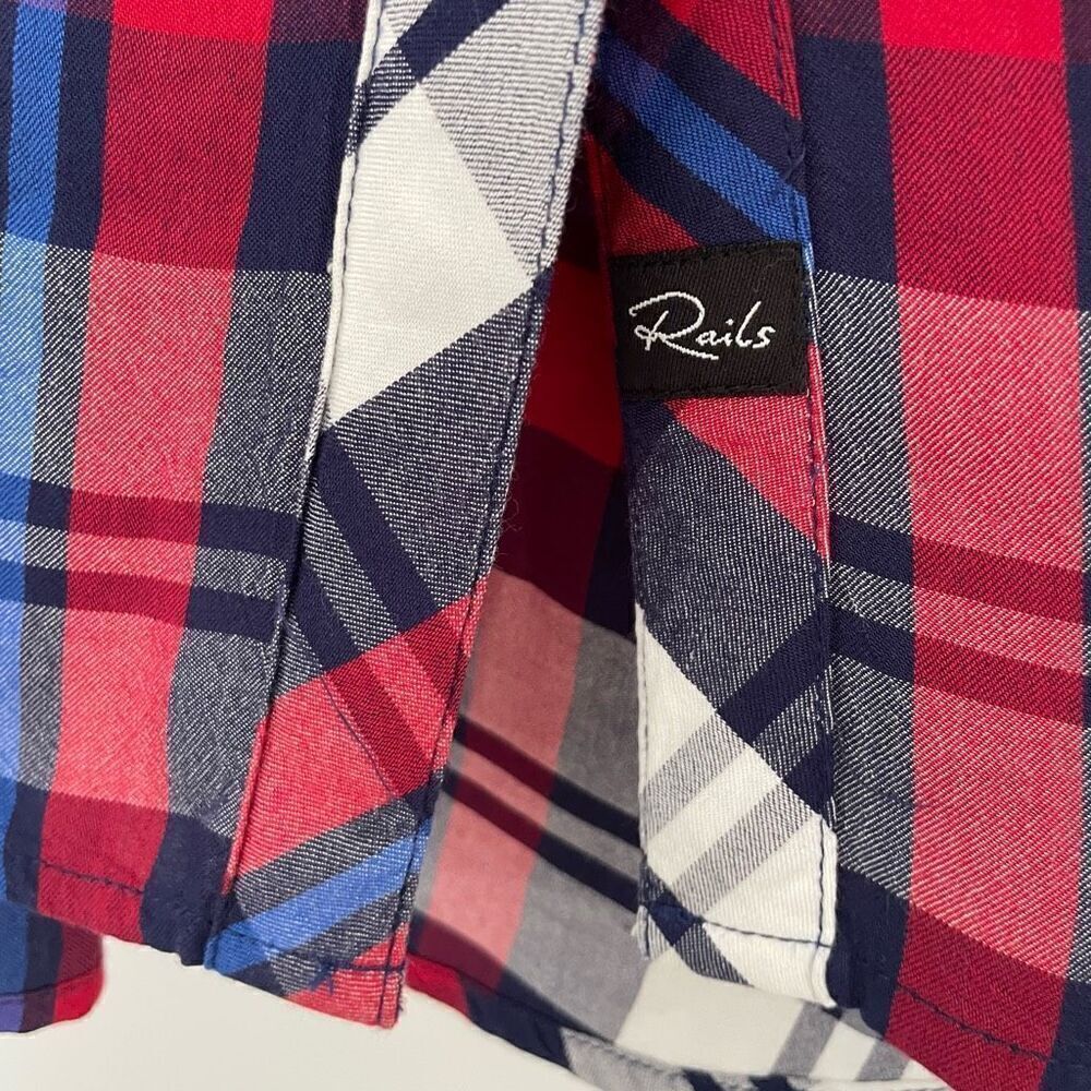 Rails "The Carmen" Red White Blue USA Patriotic Plaid Check Button Down Shirt S - Picture 4 of 7